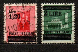 1945 - Italia - Luogotenenza  524/25 Monumenti Soprastampati    ------ - Oblitérés