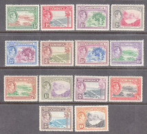 DOMINICA  SCOTT NO 97-110  MINT HINGED   YEAR  1938 - Dominica (...-1978)