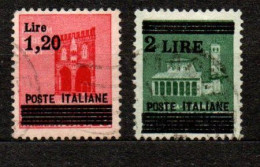 1945 - Italia - Luogotenenza  524/25 Monumenti Soprastampati    ------ - Oblitérés