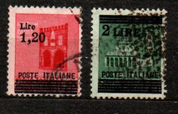 1945 - Italia - Luogotenenza  524/25 Monumenti Soprastampati    ------ - Oblitérés