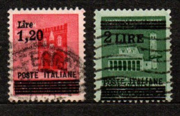 1945 - Italia - Luogotenenza  524/25 Monumenti Soprastampati    ------ - Afgestempeld