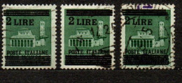 1945 - Italia - Luogotenenza  525 X 3 Monumenti Soprastampati   ------ - Afgestempeld