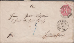 1865. THURN UND TAXIS. 3 DREI KREUZER Envelope Cancelled SONNEBERG 28 10 + Nummeral Cancel 305 ?.  - JF539948 - Storia Postale