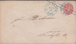 1867. PREUSSEN. 1 EIN SILB. GR. Envelope Cancelled BERLIN P. E. No 14 4/12 67 In Blue. Reverse Interesting... - JF539951 - Ganzsachen