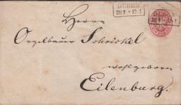 1864. PREUSSEN. 1 EIN SILB. GR. Envelope Cancelled BDÜBEN 28/7 Box Cancel. Reverse Interesting Seal FAROCH... - JF539952 - Entiers Postaux