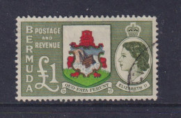 BERMUDA  - 1953 Elizabeth II Definitive £1 Used As Scan - Bermudes