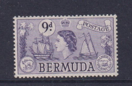 BERMUDA  - 1953 Elizabeth II Definitive 9d Hinged Mint- Small Gum Adhesion - Bermuda