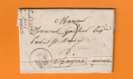 1829 - Marque Postale DURETAL DURTAL, Maine Et Loire Sur Lettre Pliée De 2 P Vers ANGERS ( Dateurs Départ Et En Arrivée) - 1801-1848: Vorläufer XIX