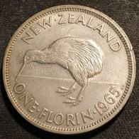 NOUVELLE ZELANDE - NEW ZEALAND - ONE - 1 FLORIN 1965 - Elisabeth II - KM 28.2 - Nouvelle-Zélande