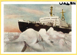 Atomic Icebreaker Ship Lenin In The Barents Sea - USSR 1962 QSL Radio Amateur Card UA6BN - Radio Amateur