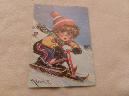 BELLE ILLUSTRATION ..."VELO-SKI"... Par MICHEL THOMAS - Thomas