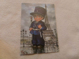 BELLE ILLUSTRATION ..."LES PETITS  N°131"... Par MICHEL THOMAS..POLICIER DEVANT LA TOUR EIFFEL - Thomas