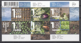 Nederland 2018 Nvph Nr 3696, Mi Nr Blok 177, Groentetuin Met Sla, Aubergine, Venkel, Radijs, Aardappel, Raapstelen - Used Stamps