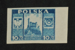 POLAND 1946, Monumental Construction Works, Castle, Imperf, Mi #443, MNH** - Neufs