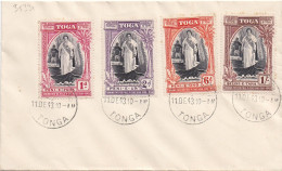 35331# TONGA QUEEN SALOTE REINE LETTRE Obl NUKUALOFA 11 DECEMBRE 1943 - Tonga (...-1970)