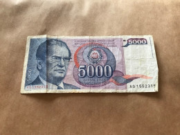 Banknote Geldschein Jugoslawien 5000 Dinar 1985 - Yougoslavie