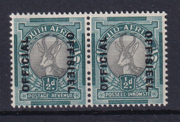 South Africa: 1937/44   Official - Springbok   SG O32    ½d   [diaeresis Over Second Over Second 'E']  MH Pair - Dienstzegels