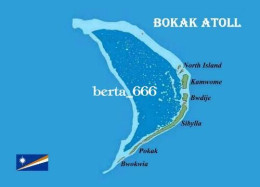 Marshall Islands Bokak Atoll Map New Postcard * Carte Geographique * Landkarte - Marshall Islands