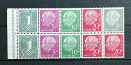 BRD H-Bl.-MiNr. 8 YI, "Heuss/Ziffer", Postfrisch - 1951-1970