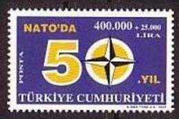 2002 TURKEY 50TH ANNIVERSARY OF TURKEY PARTICIPATING IN NATO MNH ** - Unused Stamps