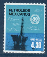 Mexique, Mexico, **, Yv PA 454, Mi 1580, Extraction Du Pétrole, Plate-forme En Mer, - Petróleo