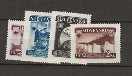 1943 MNH Slovakia Mi 124-27 Postfris** - Ungebraucht