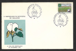 Delcampe - Angola Portugal FDC Centenaire De Malange Coton Textile 1970 Cotton Textile Malange Centennial FDC - Textil
