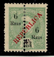 ! ! Portuguese India - 1911 D. Carlos Local Republica (Perforated) - Af. 292 - NGAI (cb 034) - India Portuguesa