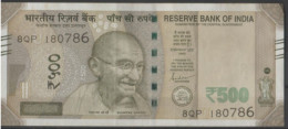 INDIA 2022 Rs.500 Rupees Note Fancy / Holy / Religious Number "786/ USED NO.180786/ - Inde