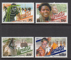 2001 Vanuatu  Ceremonial Dancers Costumes Dancing Culture Complete Set Of 4 MNH - Vanuatu (1980-...)