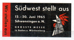 GERMANY 1965 ⁕ Südwest Stellt Aus - Schwenningen A.N. Grösste Messe In Baden Und. Württemberg ⁕ MNH Label - Cinderella - Erinnophilie