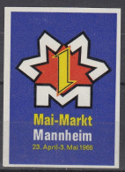 GERMANY 1966 ⁕ Mai - Markt MANNHEIN ⁕ MNH Label - Cinderella Advertising Vignette - Erinnophilie