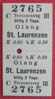 Kurzstrecken-Fahrschein Von Olang Nach St. Laurenzen 1910 Personenzug III Klasse Der K.k. Priv. Südbahn - Europe