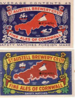 Czechoslovakia 2 Export Matchbox Labels To United Kingdom - St. Austell Brewery Co-LTP - Boites D'allumettes - Etiquettes