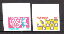 Tanzania   -  1986.  Scacchi, Rotary. Complete Imperf. MNH Series  RARE TANZANIA IN ALTO,TANZANIA ABOVE - Echecs