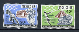 RWANDA : JO DE MEXICO -  N° Yvert 243+244** - Unused Stamps