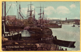 Victoria Dock, Hull - Old Ships -posted 1920 - Hull