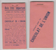 Carnet Publicitaire Pour Notes Chocolat De L'Union. - Chocolat