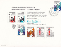 NATIONS UNIES - UNITED NATIONS - 5 Postal Documents - € 1.00 - Mezclas (max 999 Sellos)