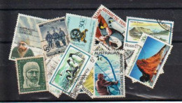 ANTARCTIC TERRITORIES. NEW-ZEALAND ROSS & AUSTRALIA ANTARCTIC TERRITORIES. Lot De  15 T-p Oblitérés # 2 - Mezclas (max 999 Sellos)