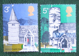 British Architecture. Village Churches (Mi 597-598) 1972 Used Gebruikt Oblitere ENGLAND GRANDE-BRETAGNE GB GREAT BRITAIN - Usati