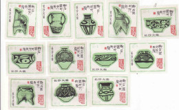 China Set 12 Different Matchbox Labels - Ceramics ,  Étiquettes De Boîte D'allumettes - Céramique - Boites D'allumettes - Etiquettes