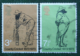 County Cricket Sport (Mi 621-622) 1973 Used Gebruikt Oblitere ENGLAND GRANDE-BRETAGNE GB GREAT BRITAIN - Usati