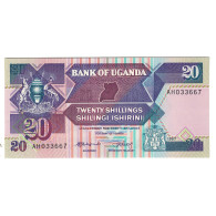 Billet, Uganda, 20 Shillings, 1987, KM:29a, NEUF - Uganda