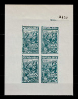 Spain 1937 Catalunya - Montcada Y Reixac/soldier  5Cts. Green , Block Of 4 , MNH - Viñetas De La Guerra Civil