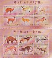Stamps ERITREA 2001 SC 351-352 A:f WILD ANIMALS MNH SET 2 S/S LOOK - Eritrea