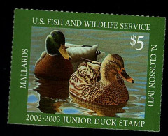 2002 - 2003 Junior Duck Stamp Entenstempel Mallards Xx MNH - Duck Stamps