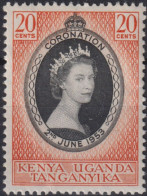 1953 Britisch-Ostafrika (Kenia, Uganda, Tanganyika)*F,  Mi:EA 90, Sn:EA 101, Yt:EA 88, Queen Elizabeth II - Kenya, Uganda & Tanganyika