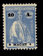 ! ! Macau - 1913 Ceres 10 A (Perf. 12 3/4) - Af. 217b - MH (cb 115) - Ongebruikt