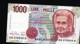 Italy 1000 Lire Unc 3 October1990 Prefix  GD----H - Sonstige & Ohne Zuordnung